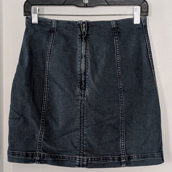 Free People Denim Mini Skirt Women's Size 6 Blue Modern Femme Skirt - Picture 4 of 11